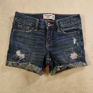 Abercrombie & Fitch Distressed Blue Jean Shorts